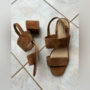 Lord & Taylor Brown Suede Block Heels